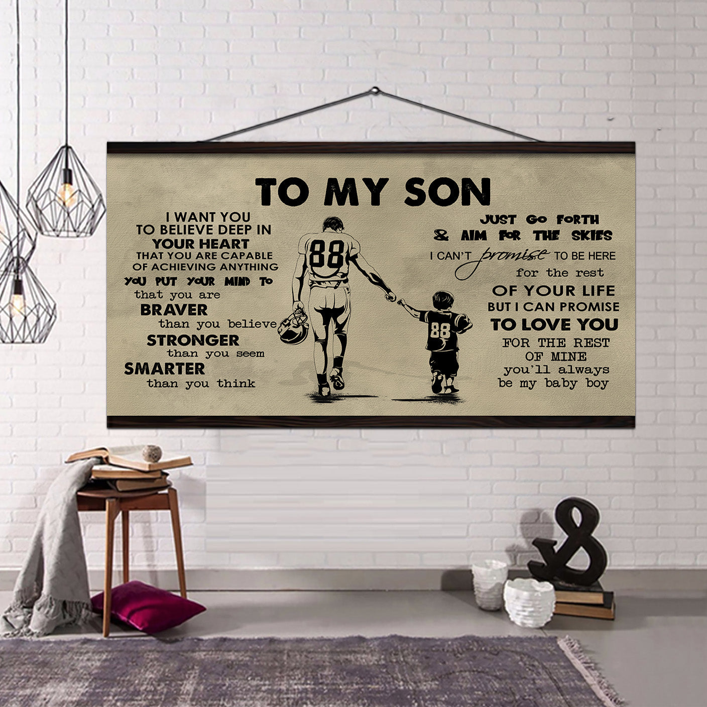 hockey to my son- i want you to believe- canvas poster