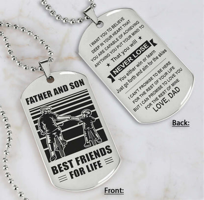 Bicycle customizable engraved double sided dog tag gifts from dad mom to son father and son Best friend for life