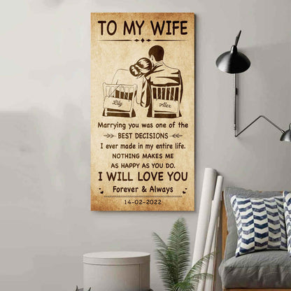 Samurai Poster Canvas To My Wife Marrying You Was One Of The Best Decisions - I Will Love You Forever And Always Gift For Your Wife