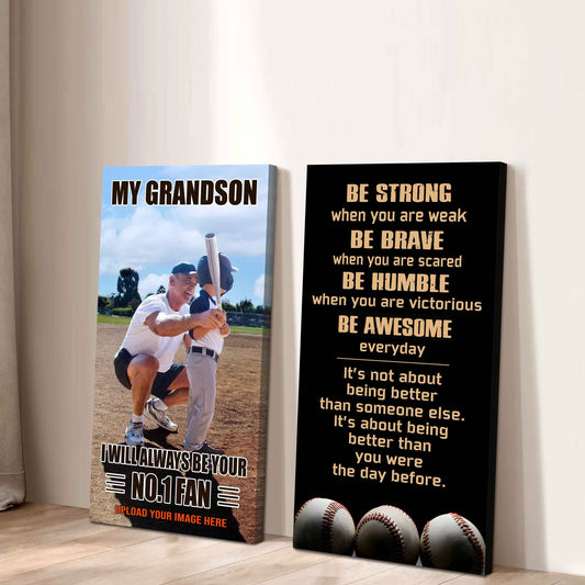 Soccer- My Grandson Be Strong When You Are Weak Be Awesome Everyday Set 2 Canvas Wall Art From Grandpa To Grandson