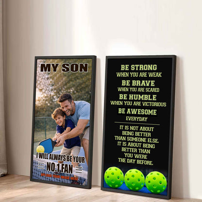 Baseball- My Son Be Strong When You Are Weak Be Awesome Everyday Set 2 Canvas Wall Art From Dad To Son