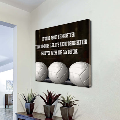 Baseball Square Poster Canvas It's Not About Being Better Than Someone Else It's About Being Better Than You Were The Day Before