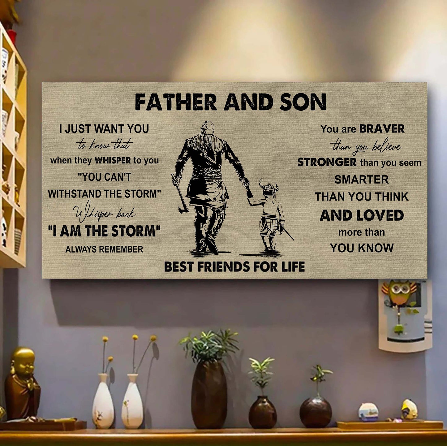 drb father and daughter best friends for life - i am the storm poster canvas gift for daughter from father-photo upload