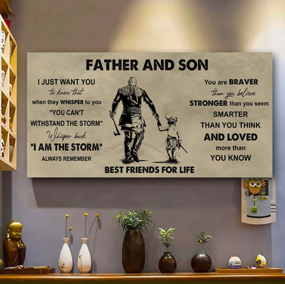 DRB Father And Daughter Best Friends For Life - I Am The Storm Poster Canvas Gift For Daughter From Father-Photo Upload