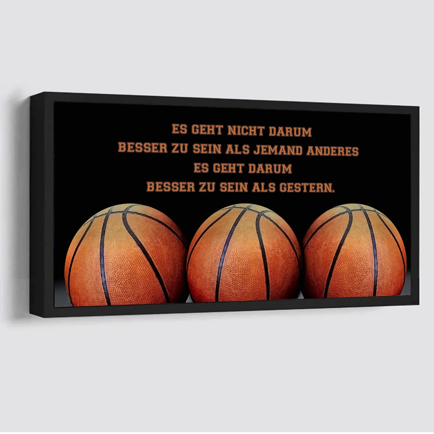 basketball leinwand es geht nicht darum, besser als jemand anderes zu sein