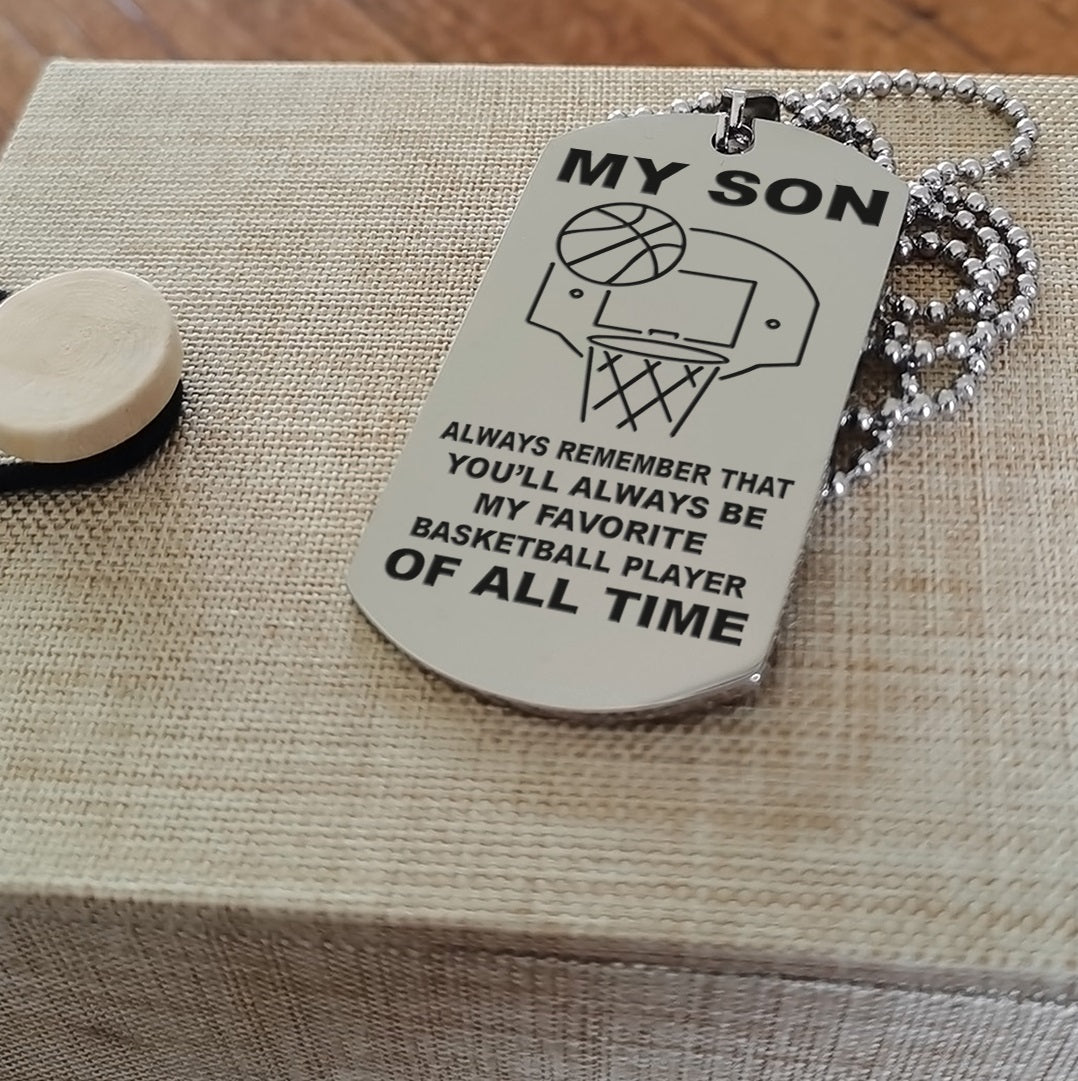 customizable basketball dog tag, gifts from dad mom to son- it is not about better than someone else, it is about being better than you were the day before, be strong be brave be humble