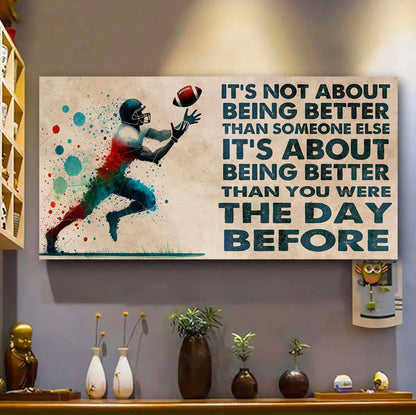 Ver 3 Water Color Soccer Poster Canvas It Is Not About Being Better Than Someone Else