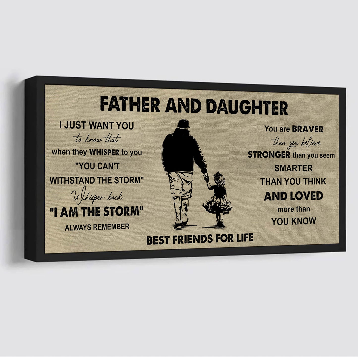 family poster canvas to my daughter when they whisper to you - whisper back i am the storm