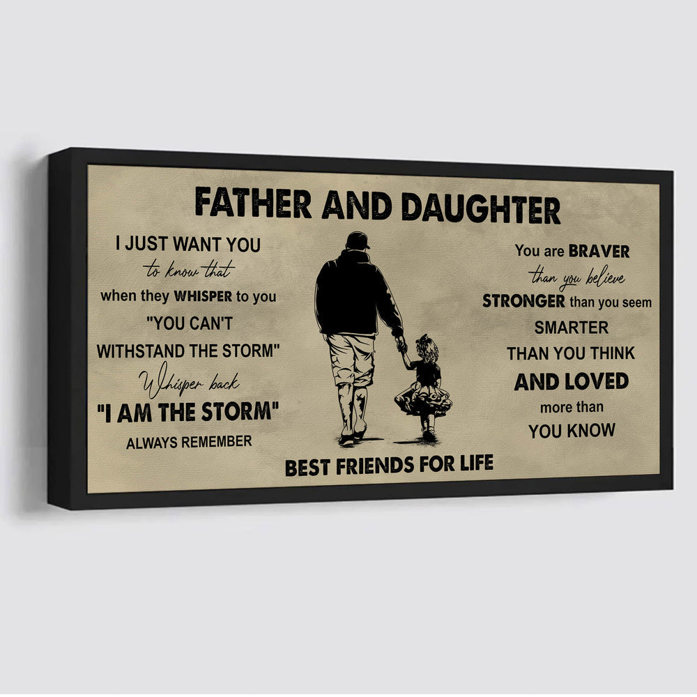 drb father and son best friends for life - i am the storm poster canvas gift for son from father-photo upload