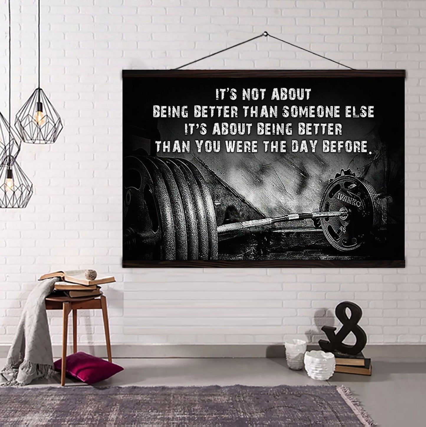 baseball customizable poster canvas - it is not about better than someone else, it is about being better than you were the day before