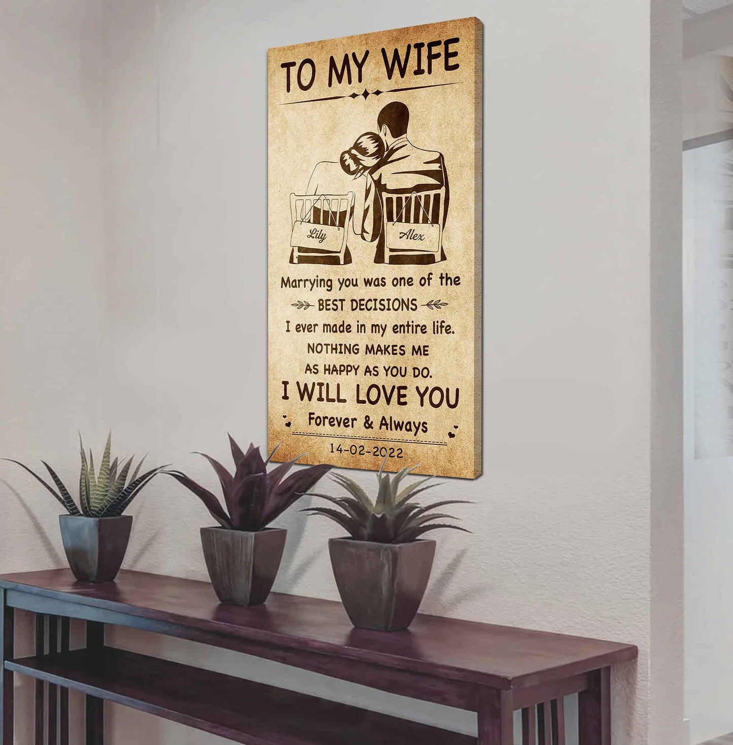 samurai poster canvas to my wife marrying you was one of the best decisions - i will love you forever and always gift for your wife