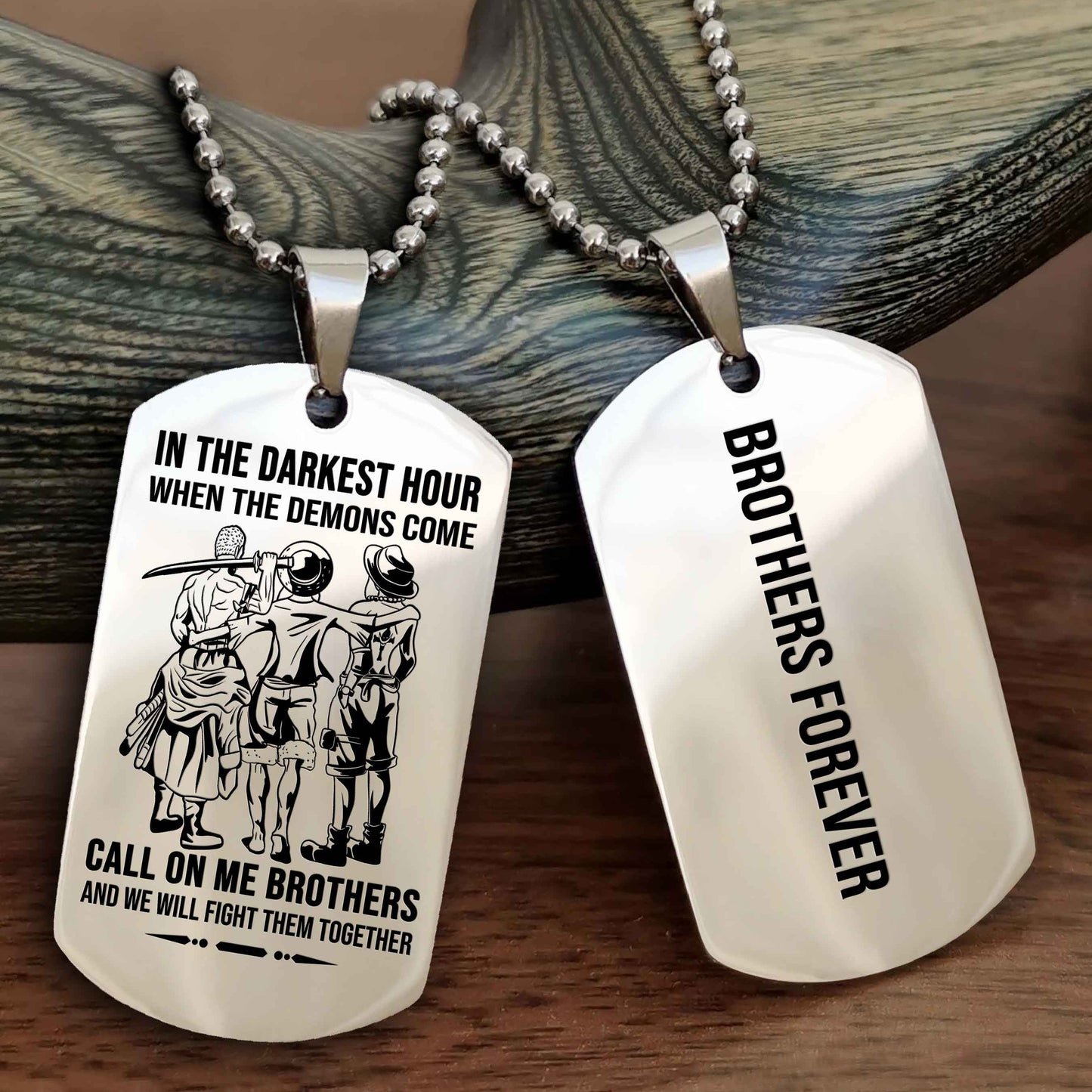 Cowboy Customizable engraved black dog tag double sided gift from brother, brother forevers