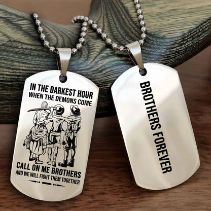 Cowboy Customizable engraved black dog tag double sided gift from brother, brother forevers