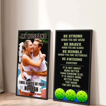 Baseball- Couple To My Husband Be Strong When You Are Weak Be Awesome Everyday Set 2 Canvas Wall Art