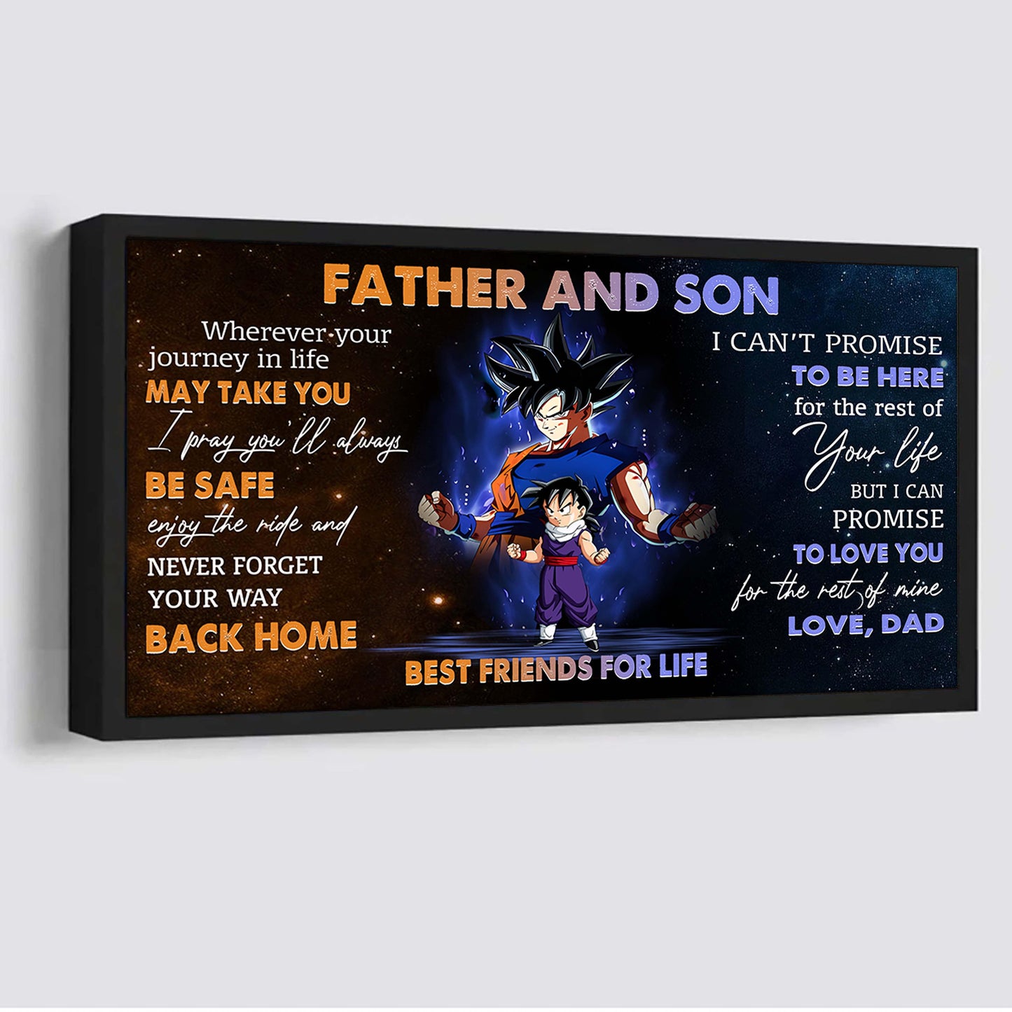 personalized gk to son poster canvas father and son best friends for life - message for your son gifts for him