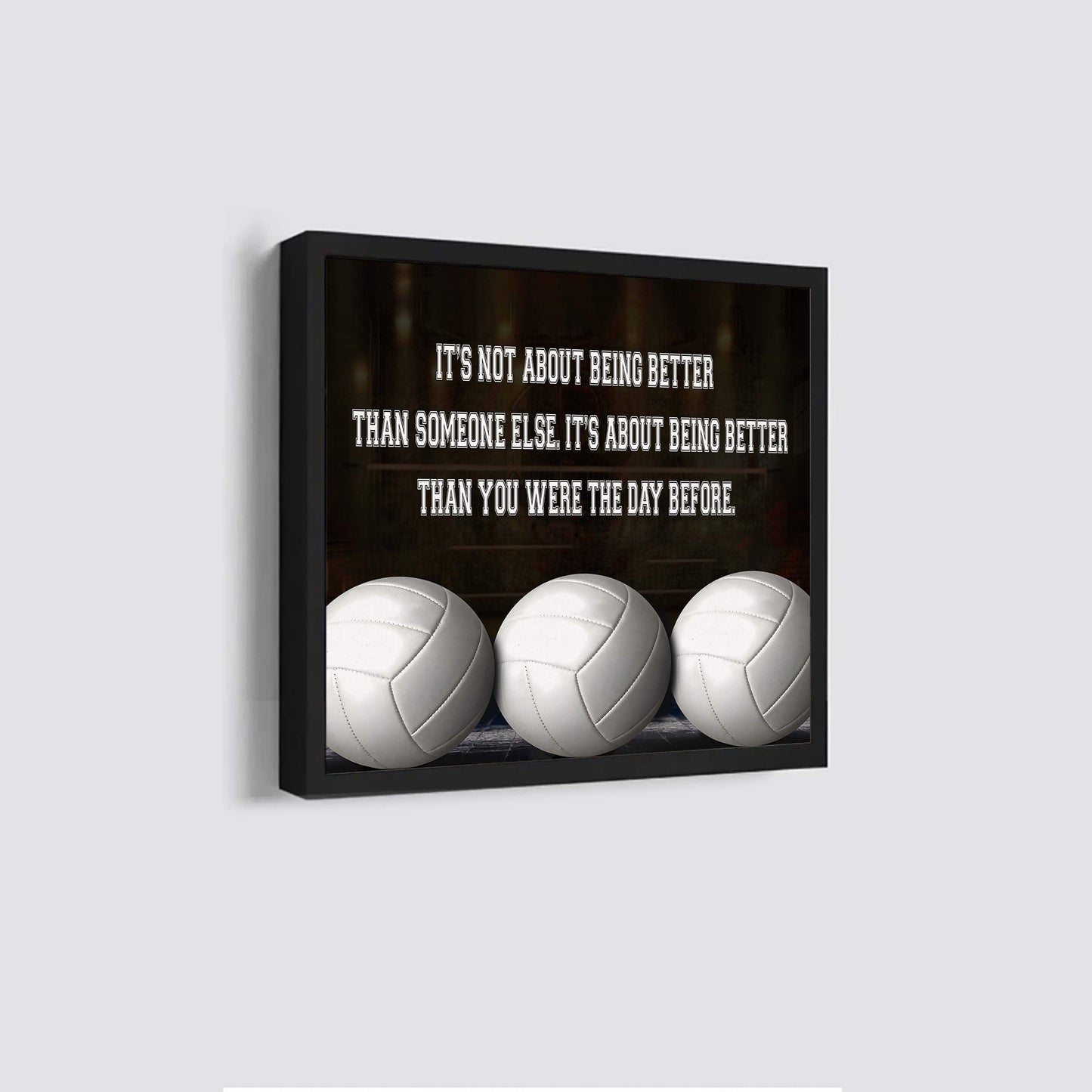 baseball square poster canvas it's not about being better than someone else it's about being better than you were the day before