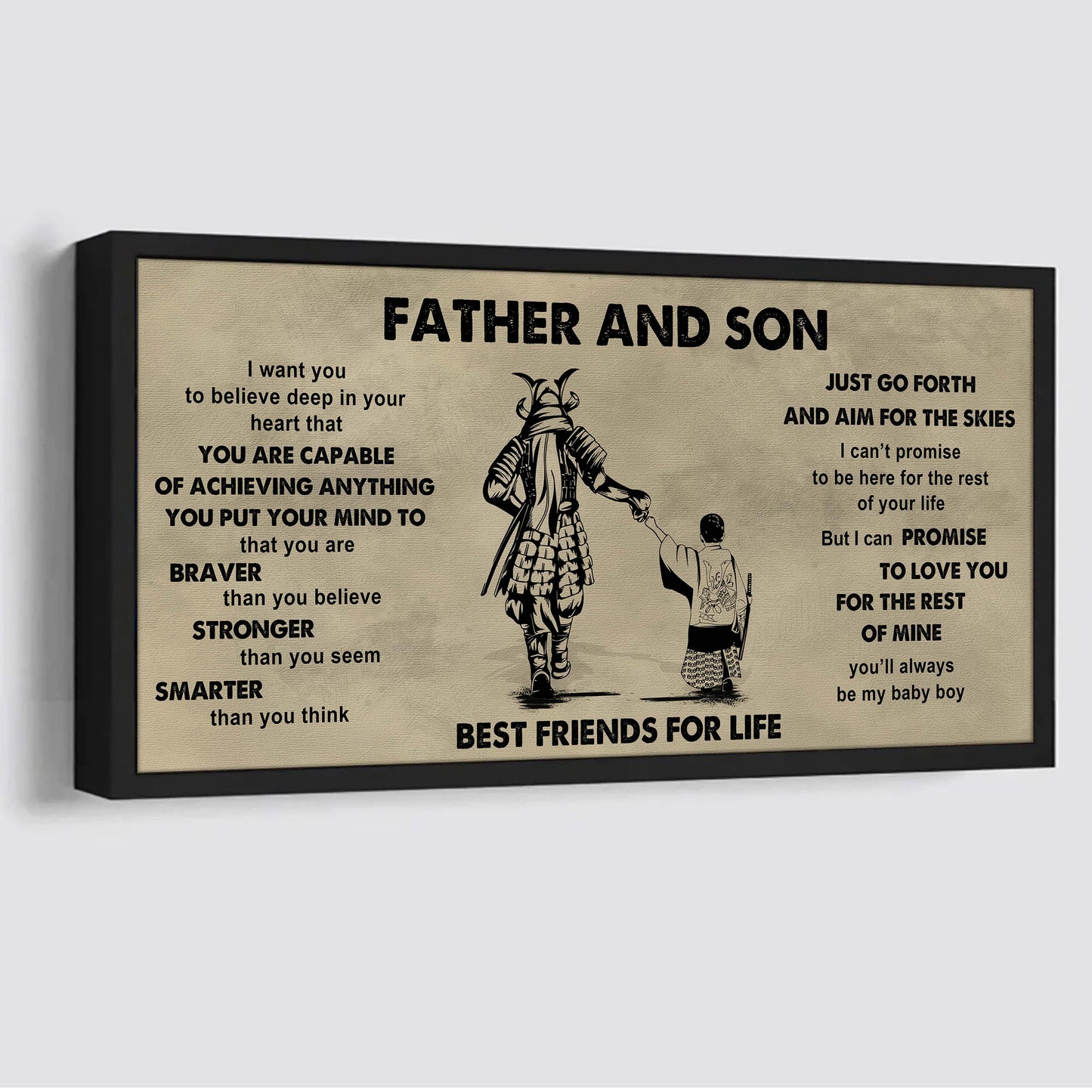 vikings father and daughter best friends for life  - that you are braver than you believe poster canvas gift for daughter from father