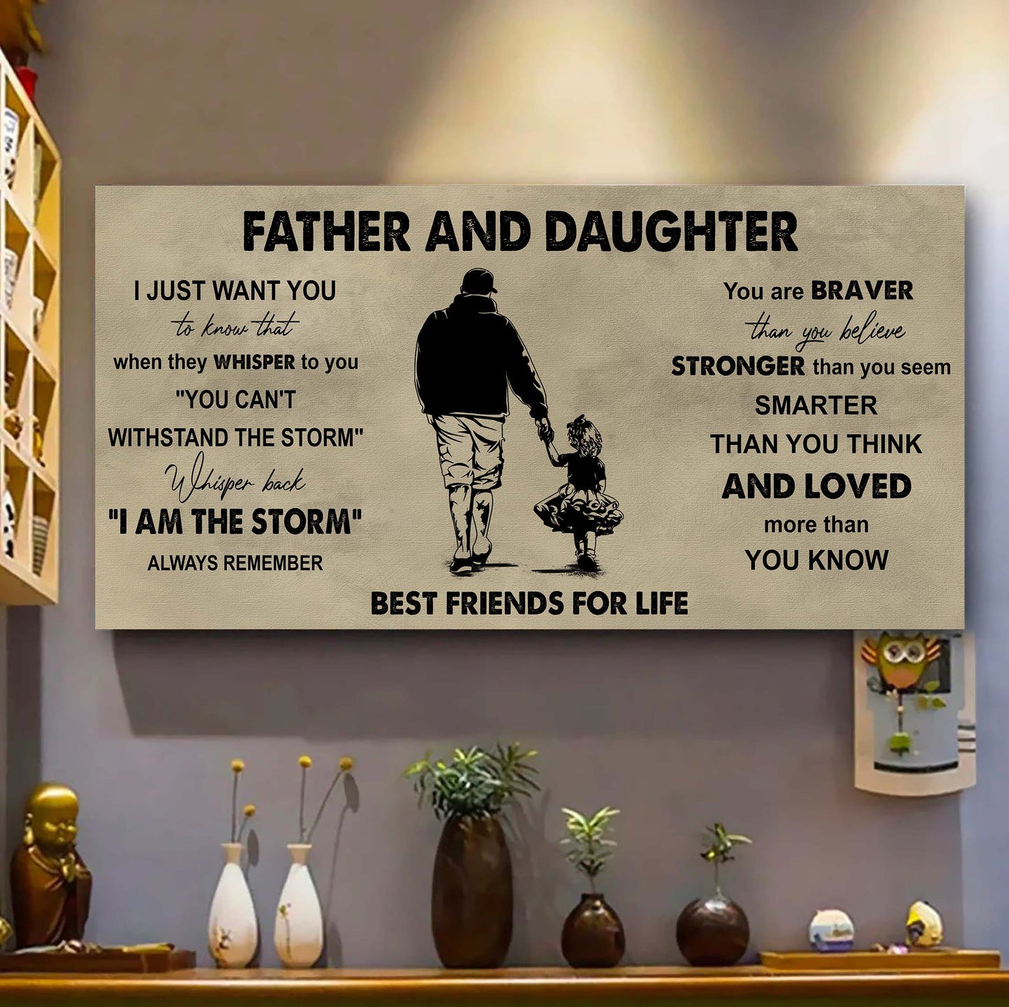 family poster canvas to my daughter when they whisper to you - whisper back i am the storm