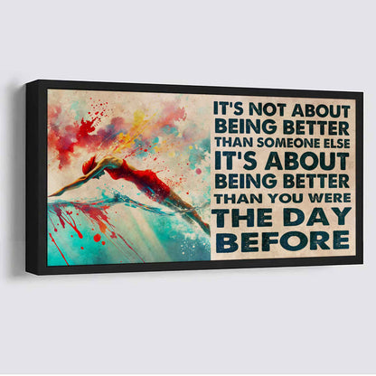 Water Color Woman ARTISTIC GYMNASTIC Poster Canvas It Is Not About Being Better Than Someone Else Gift For Your Loving Woman