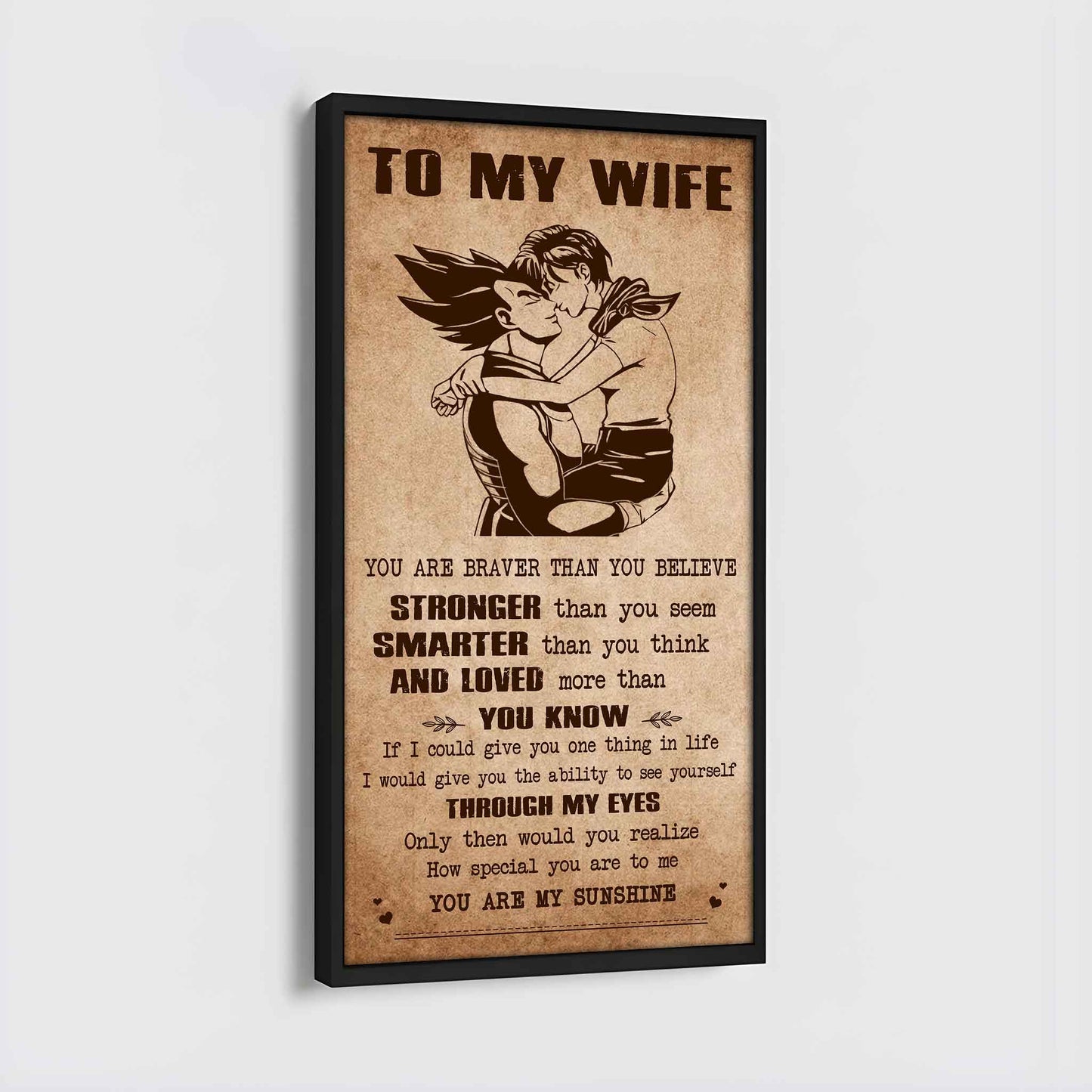 samurai poster canvas you are braver than you believe - you are my sunshine gift for your wife