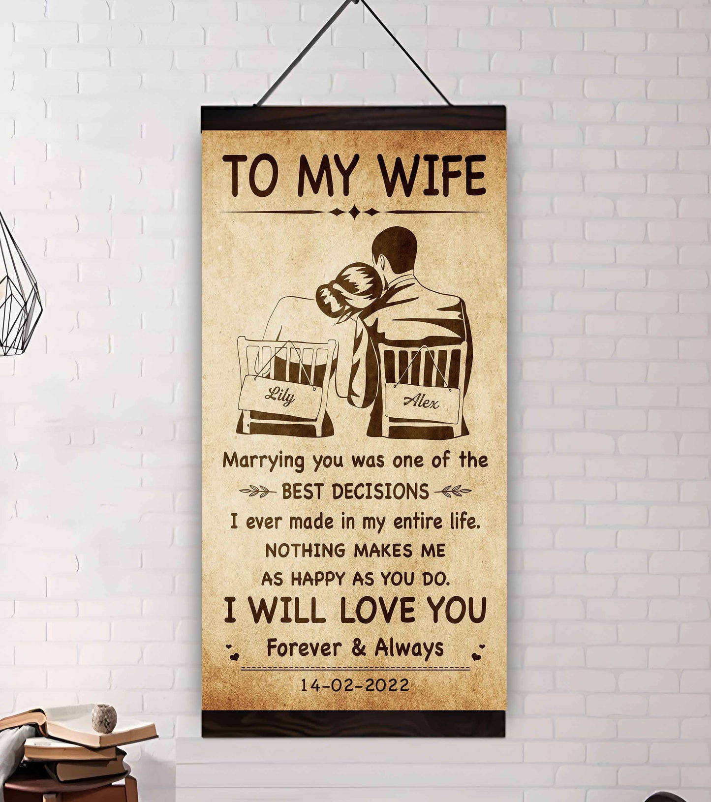 samurai poster canvas to my wife marrying you was one of the best decisions - i will love you forever and always gift for your wife