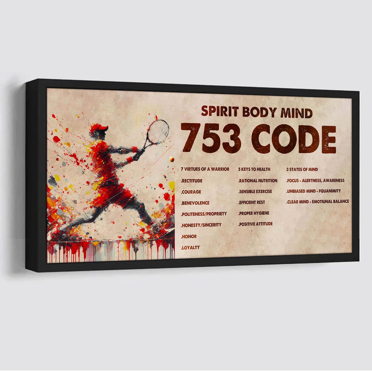 spartan poster canvas 7 5 3 code motivation quotes