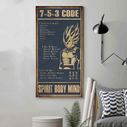 GK 7 5 3 Code  New Vertical Poster Canvas Wall Art