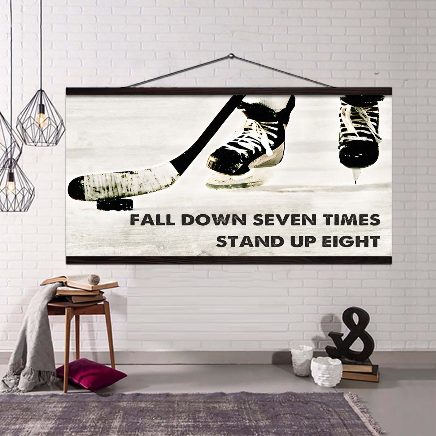 basketball poster canvas fall down seven times stand up eight