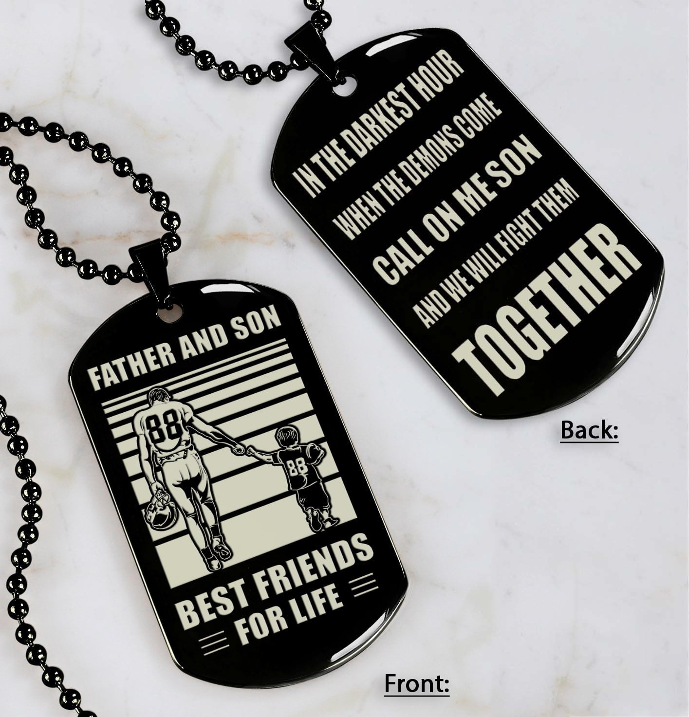 personalized double sided dog tag call on me son and we will fight them together gifts for your son from dad