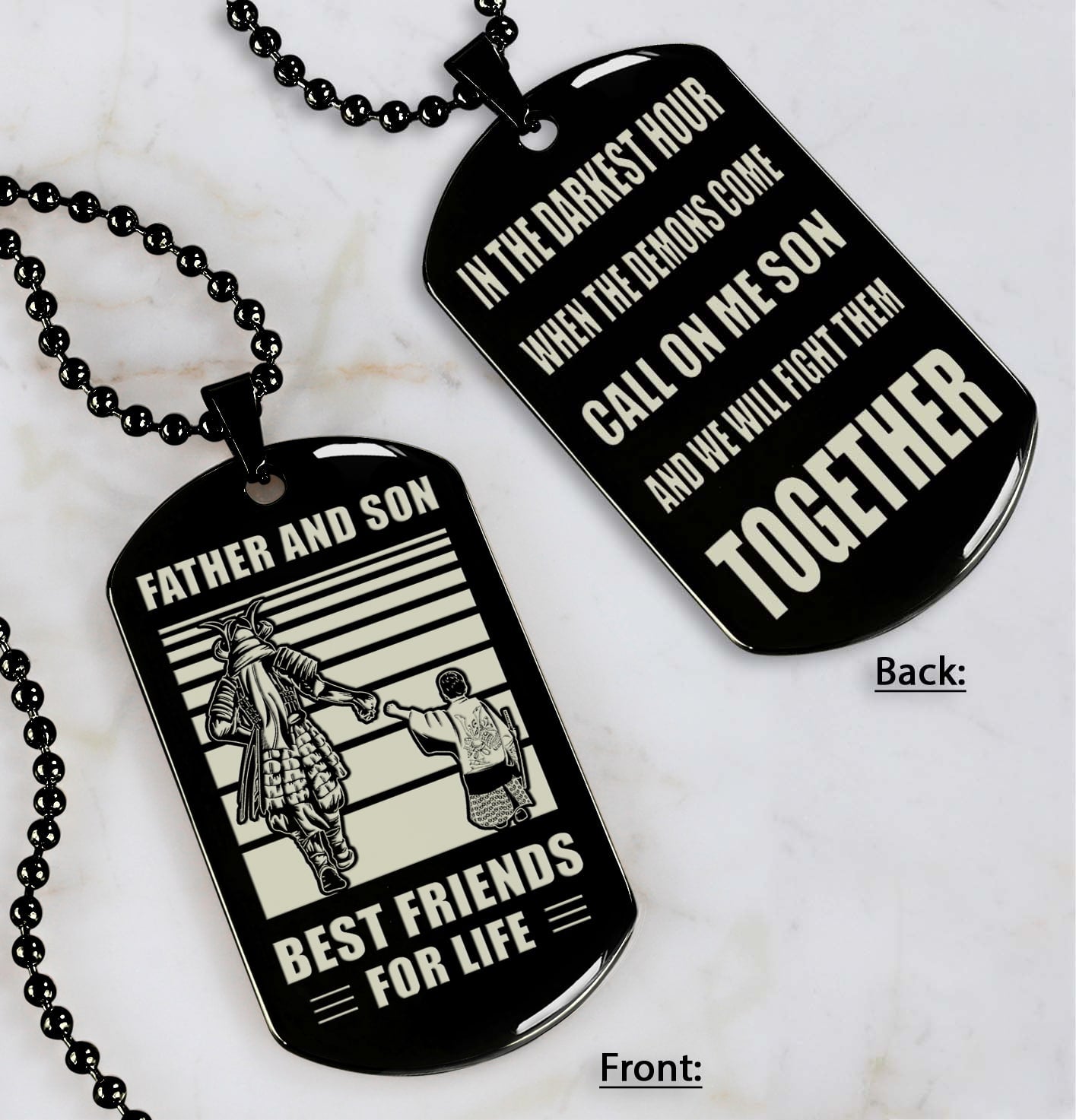 personalized double sided dog tag call on me son and we will fight them together gifts for your son from dad