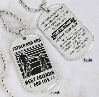 Bicycle customizable engraved double sided dog tag gifts from dad mom to son father and son Best friend for life