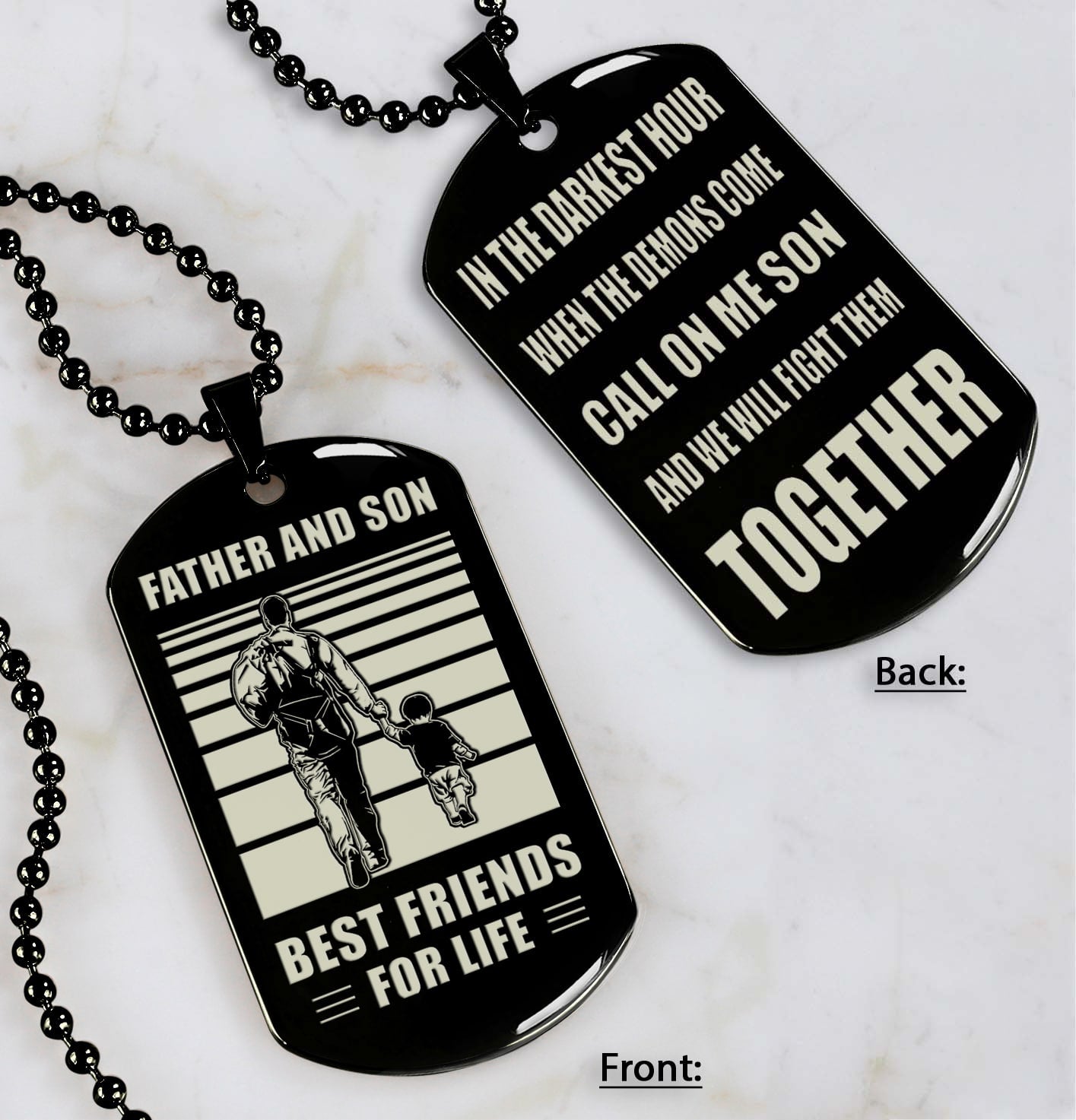 personalized double sided dog tag call on me son and we will fight them together gifts for your son from dad