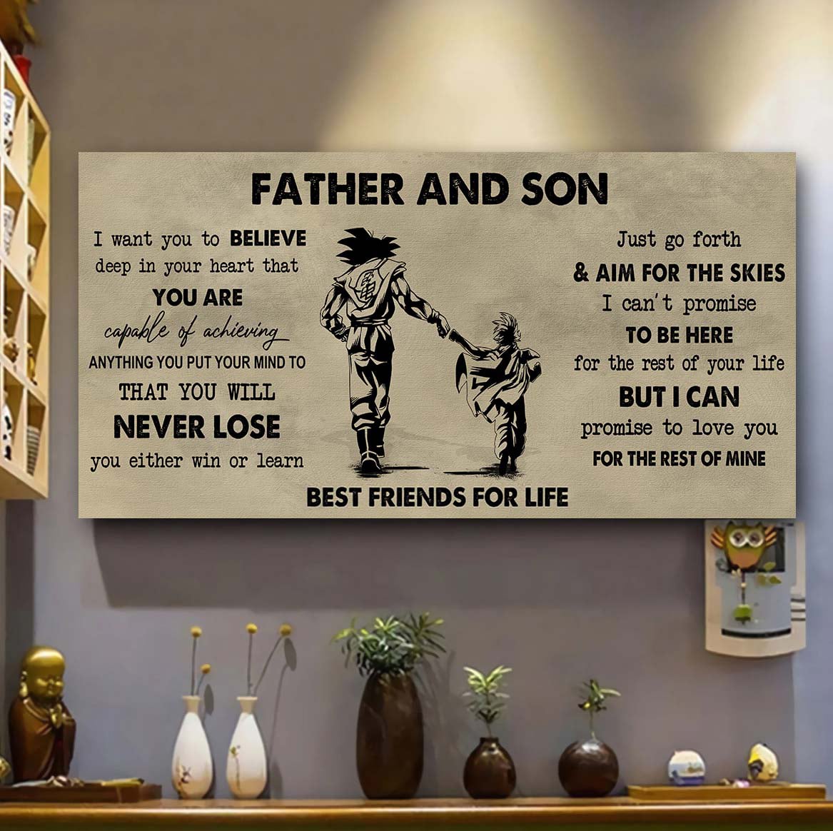 drb father and son best friend for life - you will never lose poster canvas gift for son from father