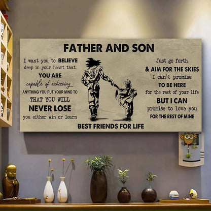 DRB Father And Son Best Friend For Life - You Will Never Lose Poster Canvas Gift For Son From Father