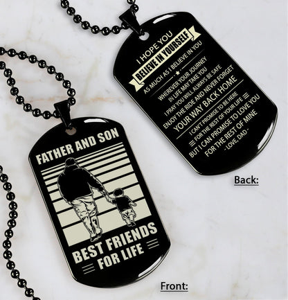 GST Personalized Double Sided Dog Tag Father And Son Best Friends For Life - Message on the back side