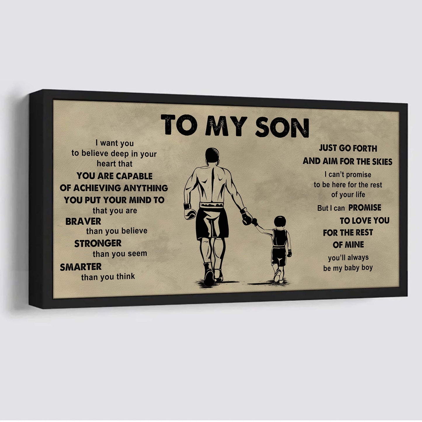 sport - family to my son - that you are braver than you believe poster canvas gift for son from father