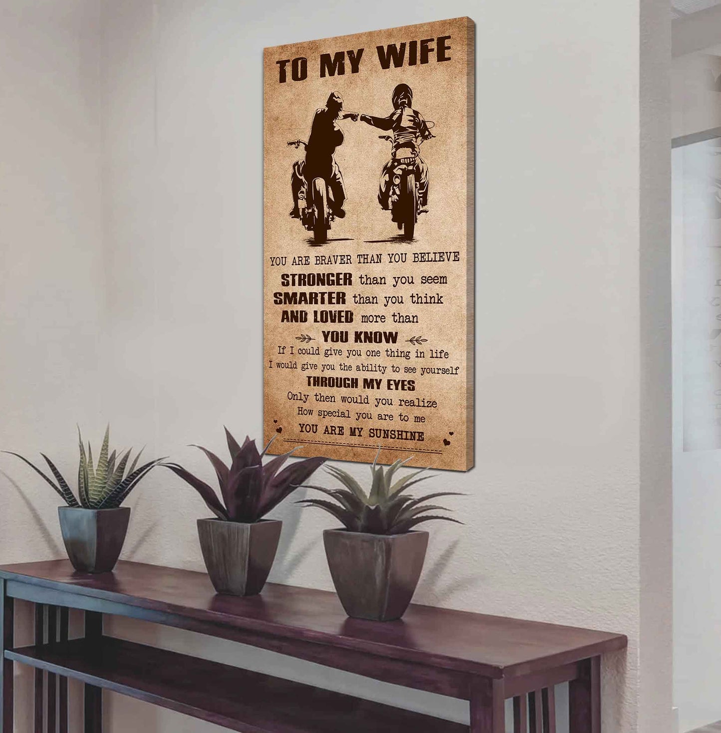 samurai poster canvas you are braver than you believe - you are my sunshine gift for your wife