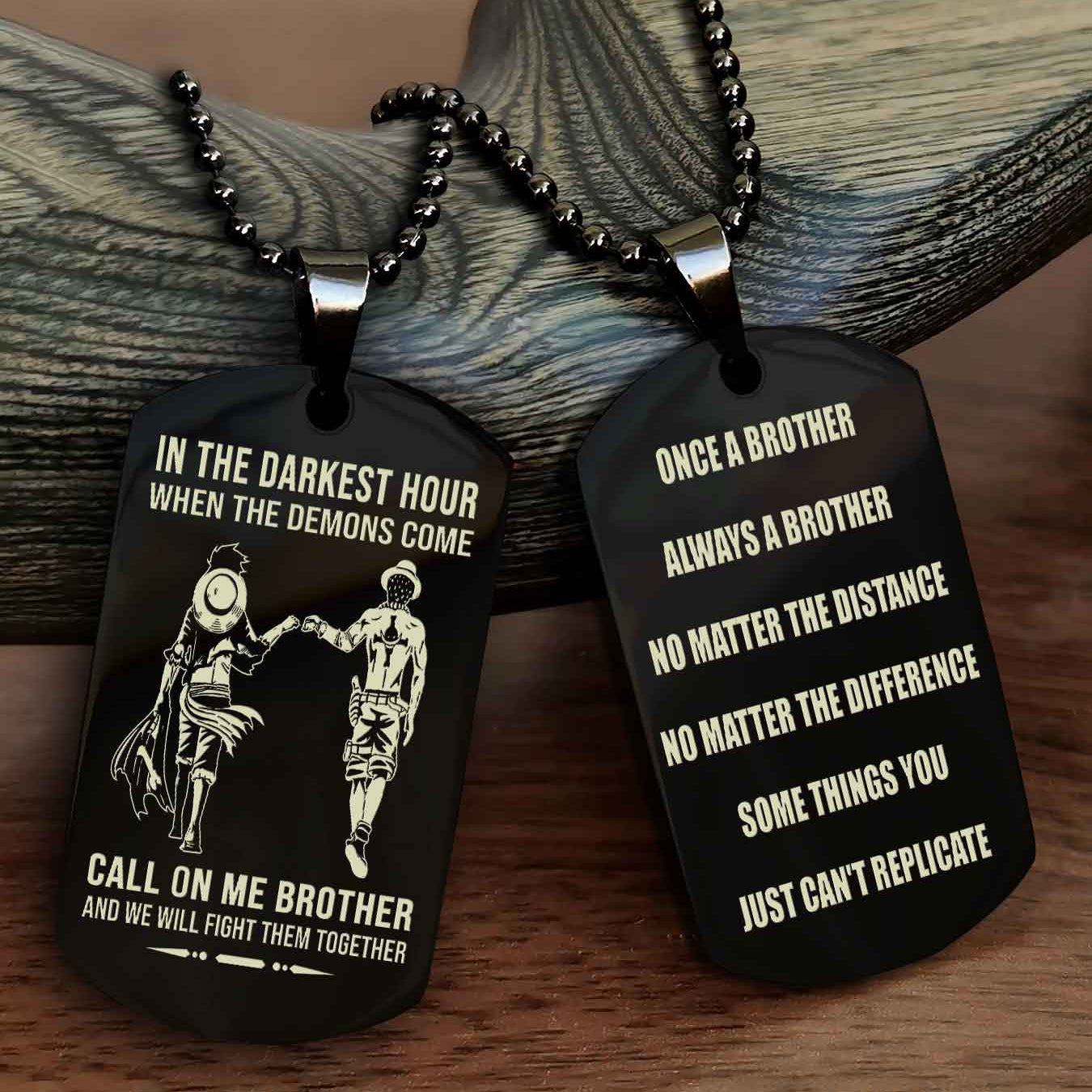 Viking Customizable engraved dog tag double sided gift from brother Once A Brother Always A Brother