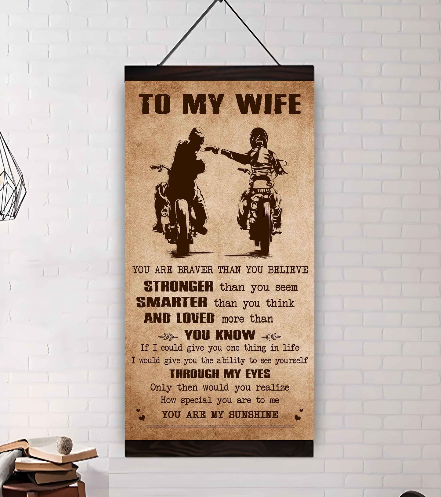 samurai poster canvas you are braver than you believe - you are my sunshine gift for your wife