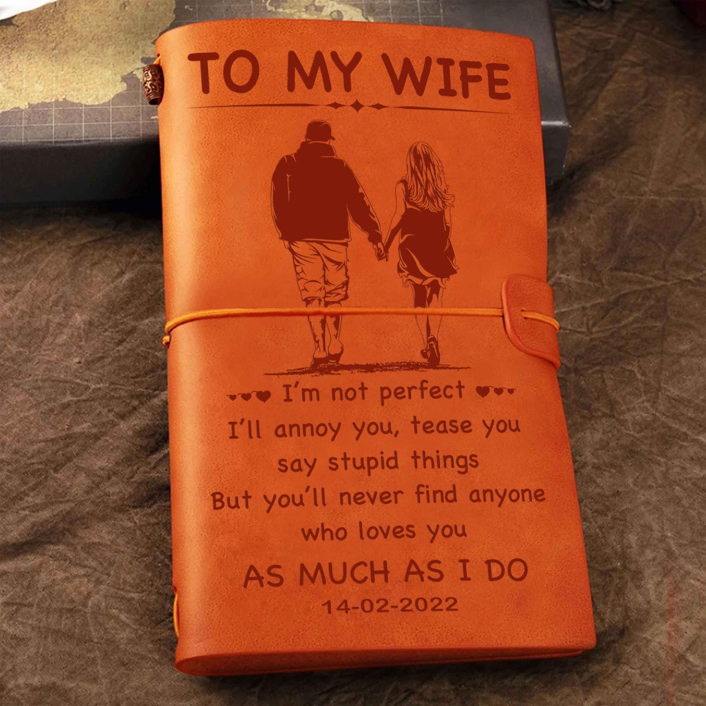 valentines gifts vintage journal husband to wife i am not perfect - love you as much as i do