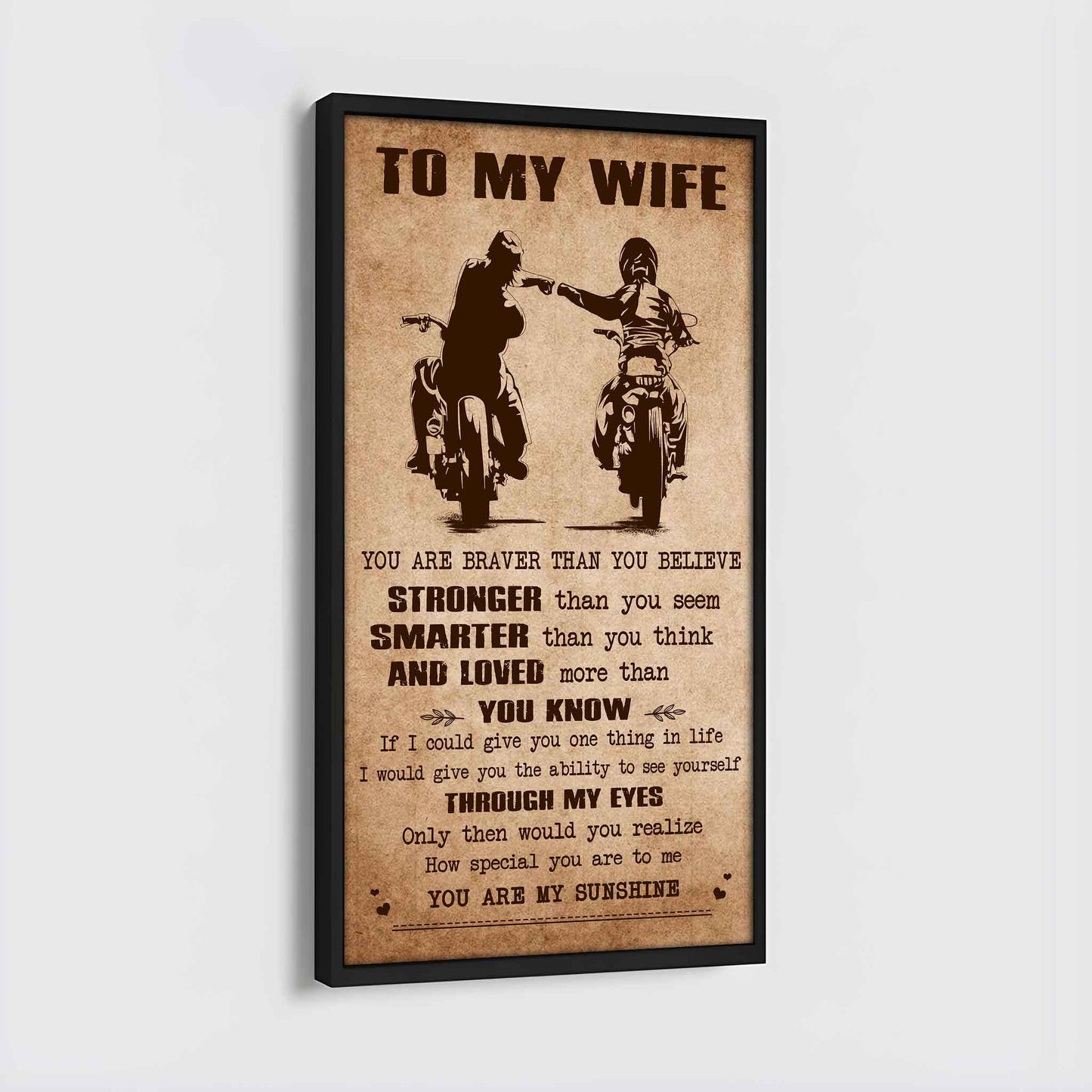 samurai poster canvas you are braver than you believe - you are my sunshine gift for your wife