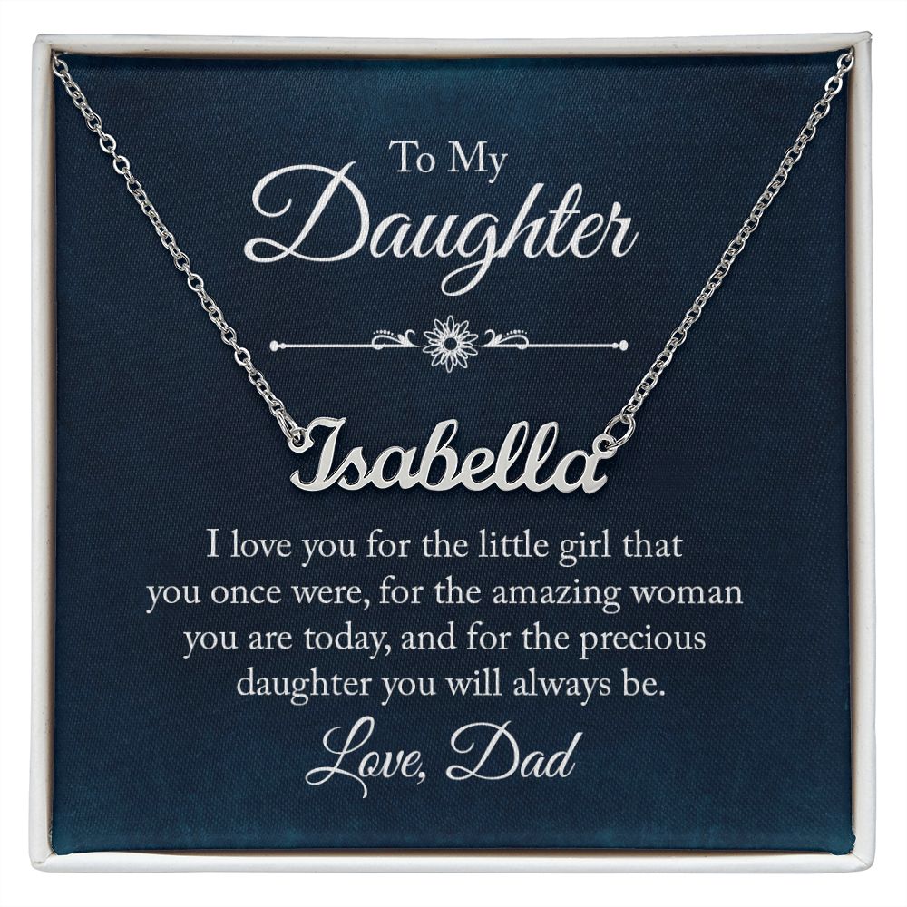 custom name necklace with message card best gift for chirstmas