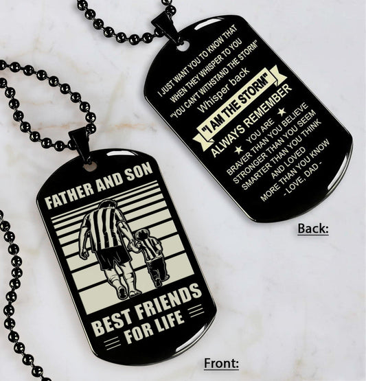 Soccer STO Personalized Double Sided Dog Tag Father And Son Best Friends For Life - Message on the back side