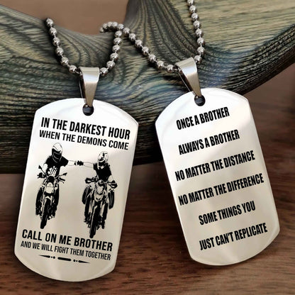 Viking Customizable engraved dog tag double sided gift from brother Once A Brother Always A Brother