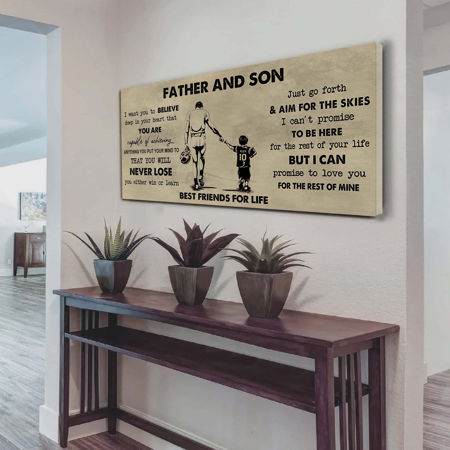 father and kids best friend for life - you will never lose poster canvas