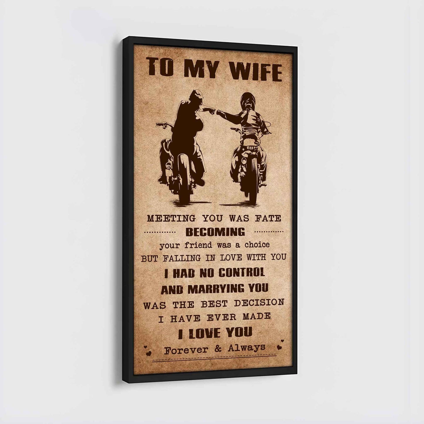 drb vgt- poster canvas to my wife meeting you was fate - i love you forever and always gift for your wife