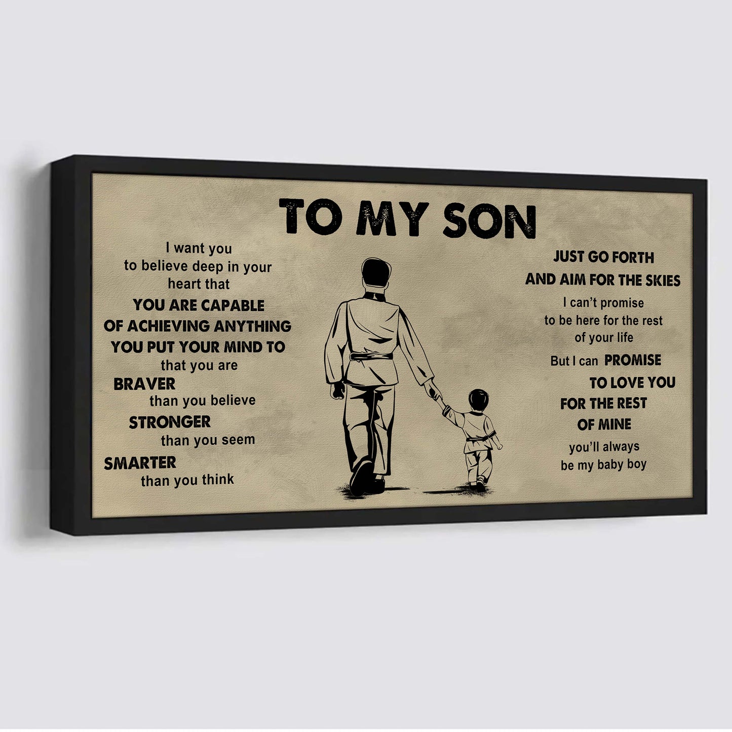 sport - family to my son - that you are braver than you believe poster canvas gift for son from father