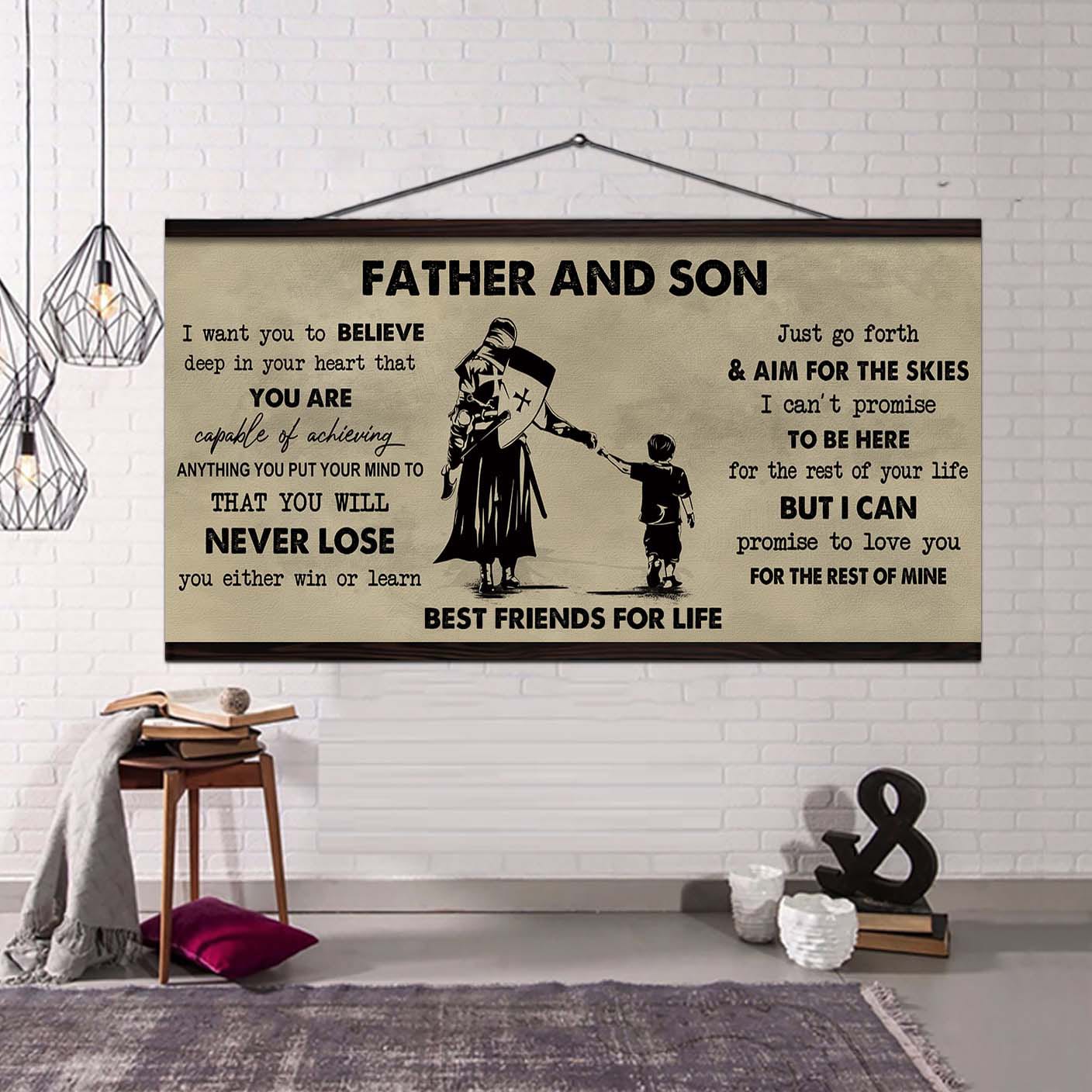 drb father and daughter best friend for life - you will never lose poster canvas gift for daughter from father -photo upload