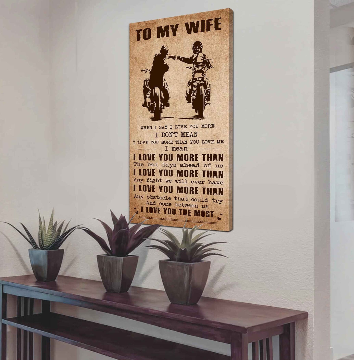 drb vgt- poster canvas to my wife when i say i love you more - i love you the most gift for your wife