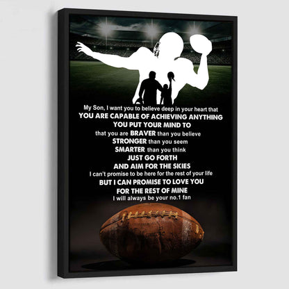 Sport Poster Canvas Dad To Son - That You Are Braver Than You Believe You Are Capable Of I Will Always Your No 1 Fan